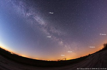 Lirydy 2018, Droga Mleczna #lirydy #gwiazdy #noc #droga #melczna #mars #saturn #jowisz #Chojnice
