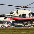 Lądowanie prywatnego helikoptera na Lotnisku Chopina