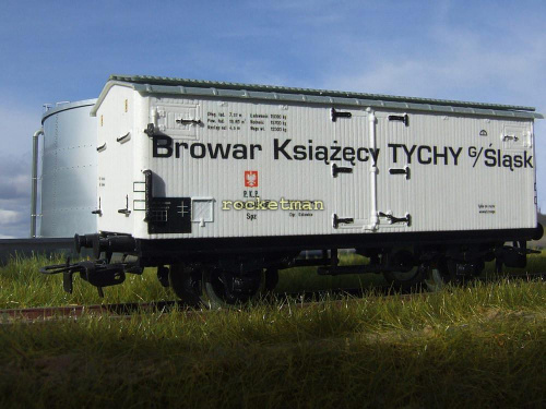 Wagon do transportu piwa Browar Książęcy TYCHY Górny Śląsk w zarządzie kolei PKP epoka II. #wagon #piwo #TYCHY #PKP