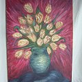 sprzedam obraz przedstawiający tulipany w wazonie, 70 x 50, cena 190 zł